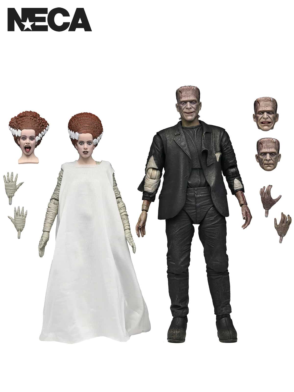 UNIVERSAL MONSTERS X BRIDE OF FRANKENSTEIN 90TH ANNIVERSARY: THE MONSTER & HIS MATE 2PK 7″ FIGURES