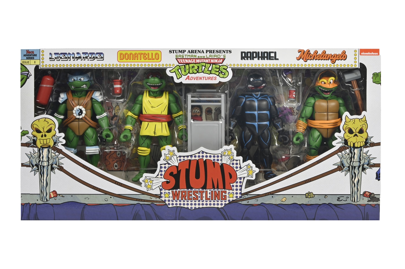 TMNT STUMP WRESTLING TURTLES 4 PACK (ARCHIE COMICS) 7″ SCALE ACTION FIGURES - Image 2